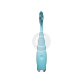 A blue electric toothbrush with a sleek design.